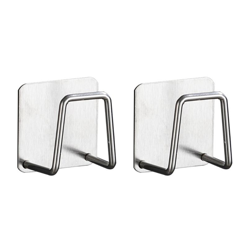 

Набор из 2 подставок для губки из нержавеющей стали для мойки, крючок для экономии места с клейкой основой для кухонного инструмента для организации 1