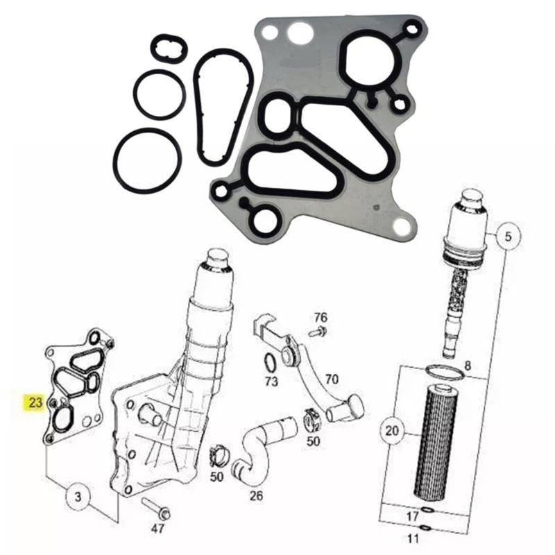 2711840380 Superior Engine Oil Coolers Gasket for E550 C180 C200 C250 C300 C63AMG SLK200 Ensures Stable Engine Operation