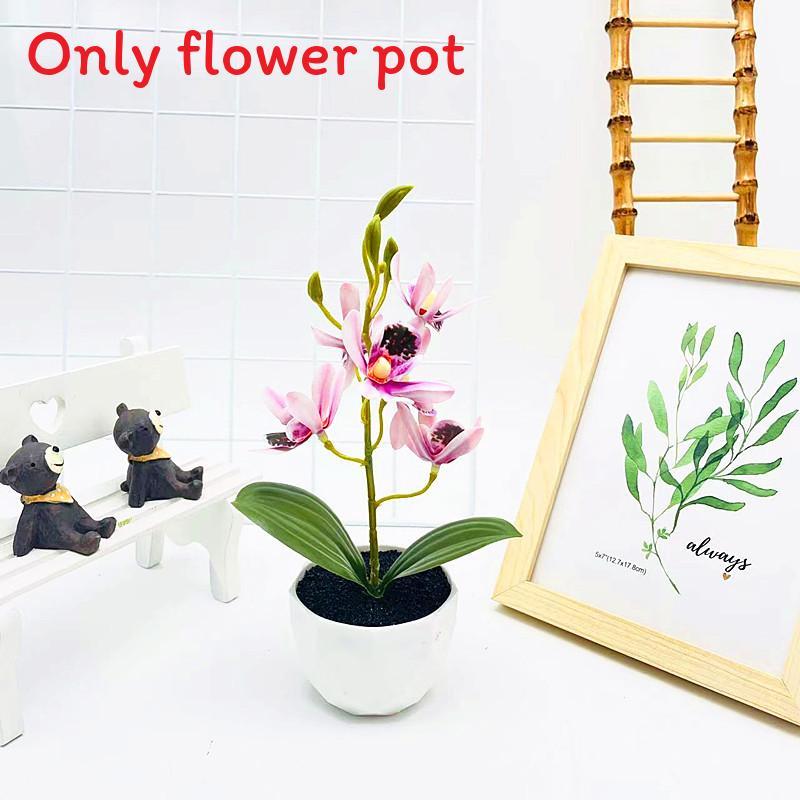 

Simulated Potted Phalaenopsis Artificial Artificial Flower Ornament Desktop ярко-розовый
