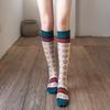 Colorful Spring Pattern  ins fashion Diamond plaid Knee socks women Party Queen knee-high stockings Over Knee long ladies girls