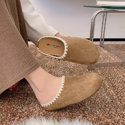 Platform Boken Shoes Women's 2025 New Boken Baotou Half Slippers Retro Muller Shoes One Pedal Lazy Shoes