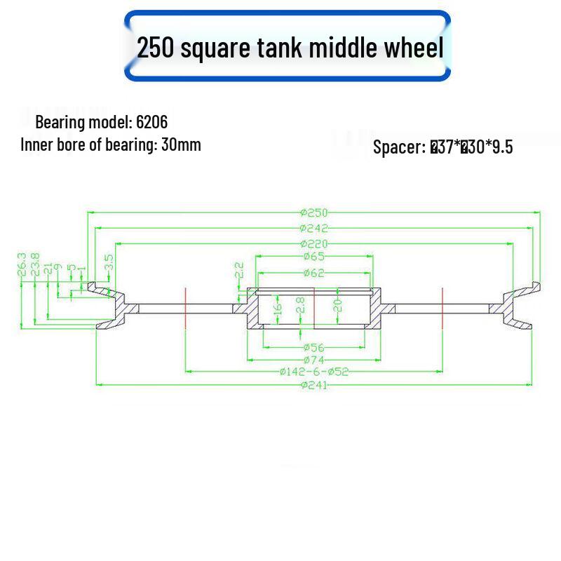 Aokewen 250 Flat Groove Extruder Wire Guide Wheel
