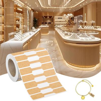 1000 Pcs Jewelry Tags Self Adhesive Rectangle Ring Labels Tear-resistant Tag Stickers for Necklace Earring Bracelet Pricing Identify