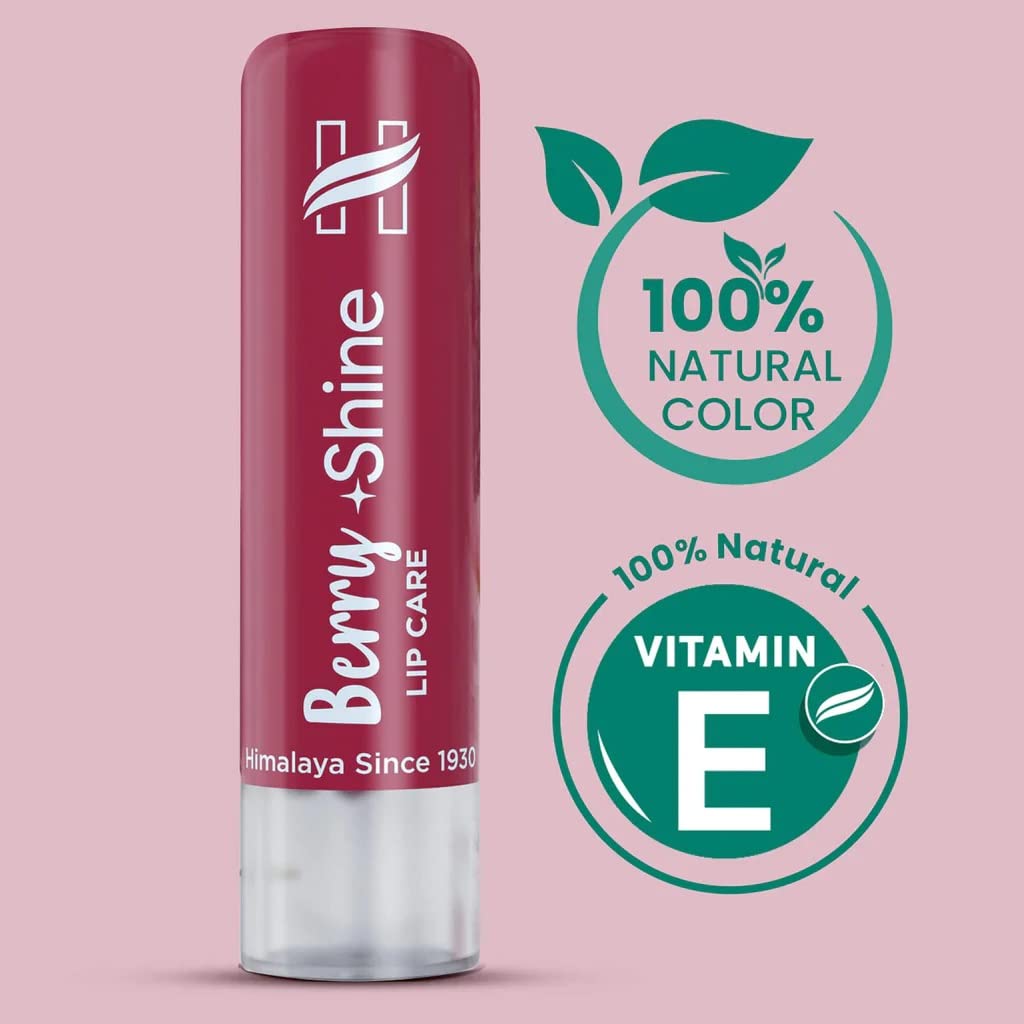 Himalaya Berry Shine Lip Care 4.5g Natural Glossy Lip Balm With Berry Oils For Soft Supple Lips Pack Of 1