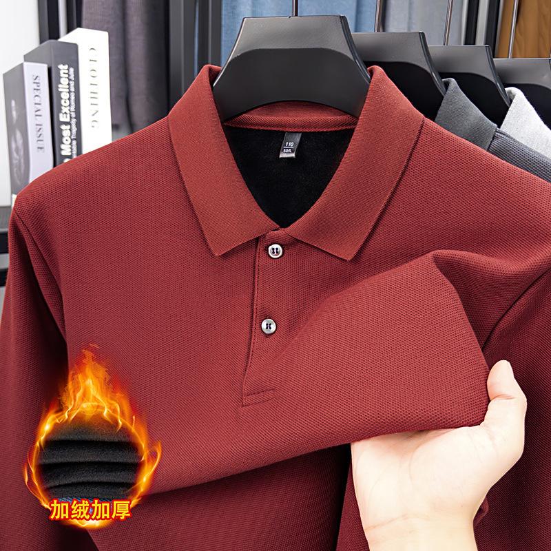 Winter Men s Business Casual Long Sleeve Top Lapel Collar Loose Fit M