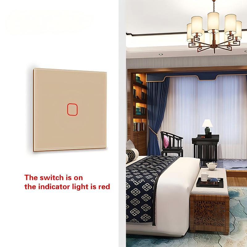 EU/UK No Neutral Wire Touch Wall Light Switch 1/2/3 Gang Single Live Wire Tempered Glass Panel for Home & Hotel /ODM Factory