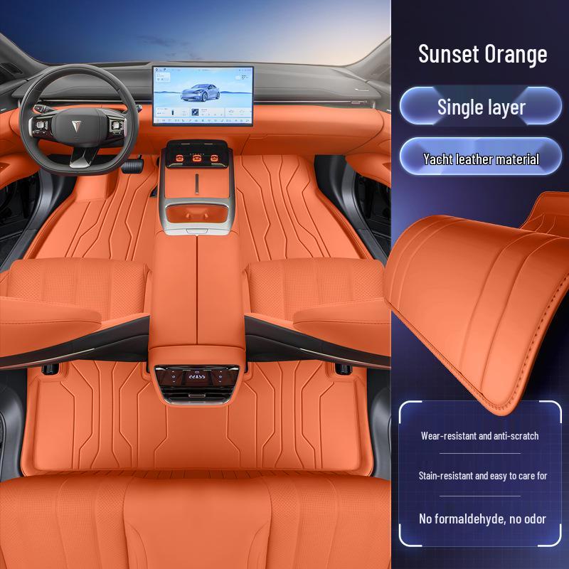 Dark Blue Full Coverage Foot Mats for 2025 Five-Seater Cars - Interior Carpet Modification Accessories
