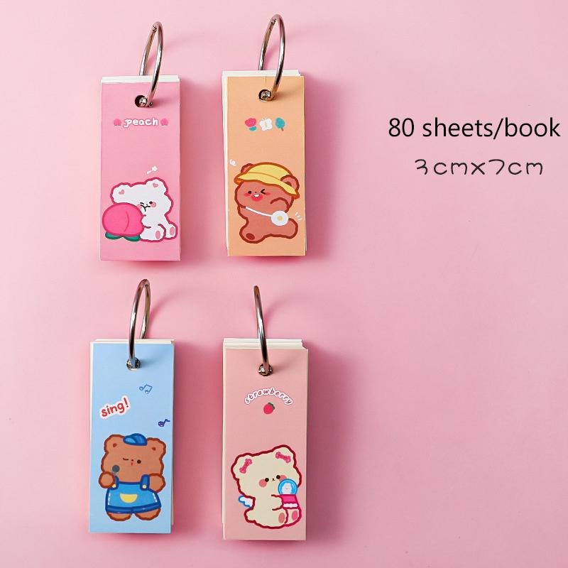 

1/4Pcs Rainbow Dinosaur Pads Cartoon Loose Leaf Planner Pocket Iron Ring Notepad Student Mini Schedule Word Book as the picture