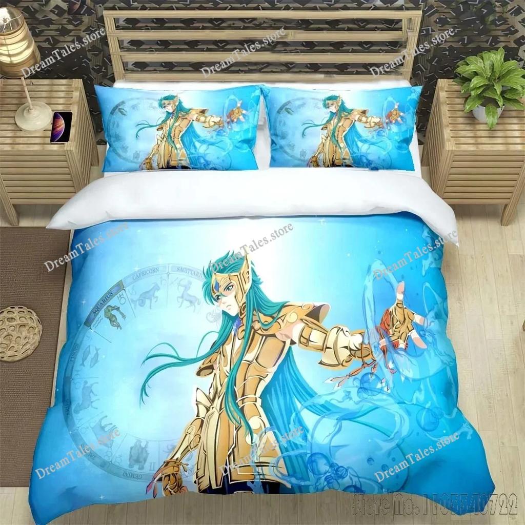 Saint Seiya 3D Duvet Cover Set HD Comforter Cover for Kids Bedding Sets Bedclothes Bedroom Decor Home Textileextile Luxury Gift7