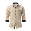 Mode männer Kleidung Frühling Herbst Baumwolle Männer Langarm Farbe Passenden Business Tasche Slim Fit Casual Shirts
