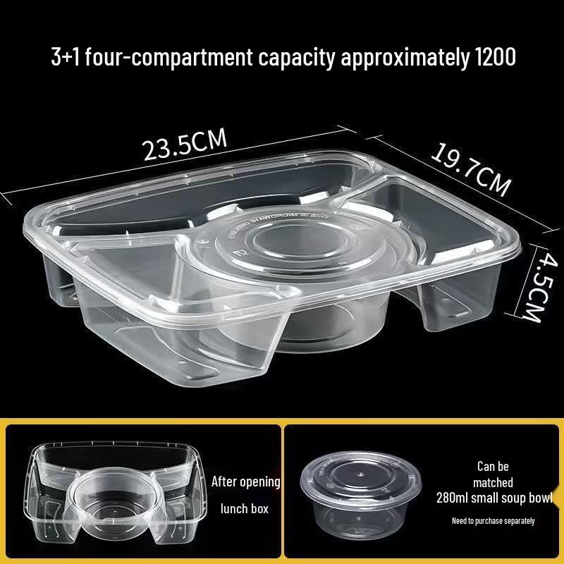 Miaoyue Disposable 4-Compartment Food Containers