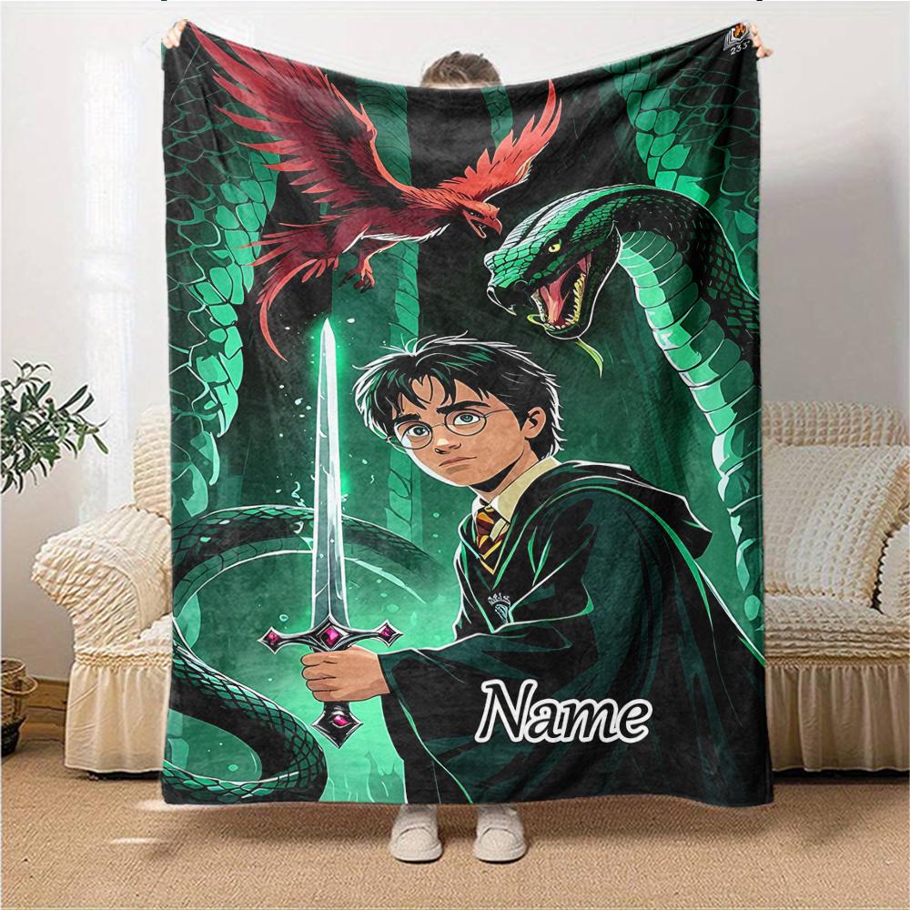 Custom Name Harry Potter Adventure blanket for Couch & Bed, Plush Cozy Fuzzy Blanket Super Soft & Warm Blankets for Fall and Winter. 090863