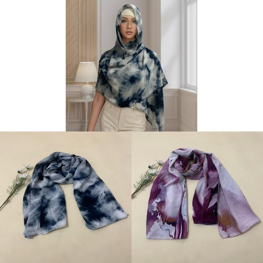 Cotton Doublesided Printed Gradient Scarves For Women Men With Warmth And Sun Protection