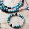 Retro Ethnic Style Tiger'S Eye Stone Turquoise Beaded Necklace 108 Buddha Beads Rosary Beads Fringed Long Necklace Men And Women