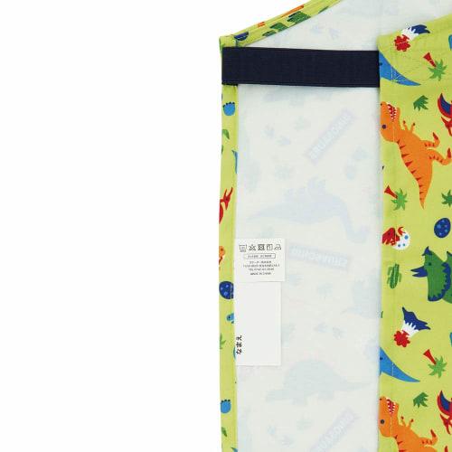 Skater Apron Bib for Kindergarten Children Meal Apron Triangle Sling Drawstring 3 Piece Set Dinosaur KBEPS1