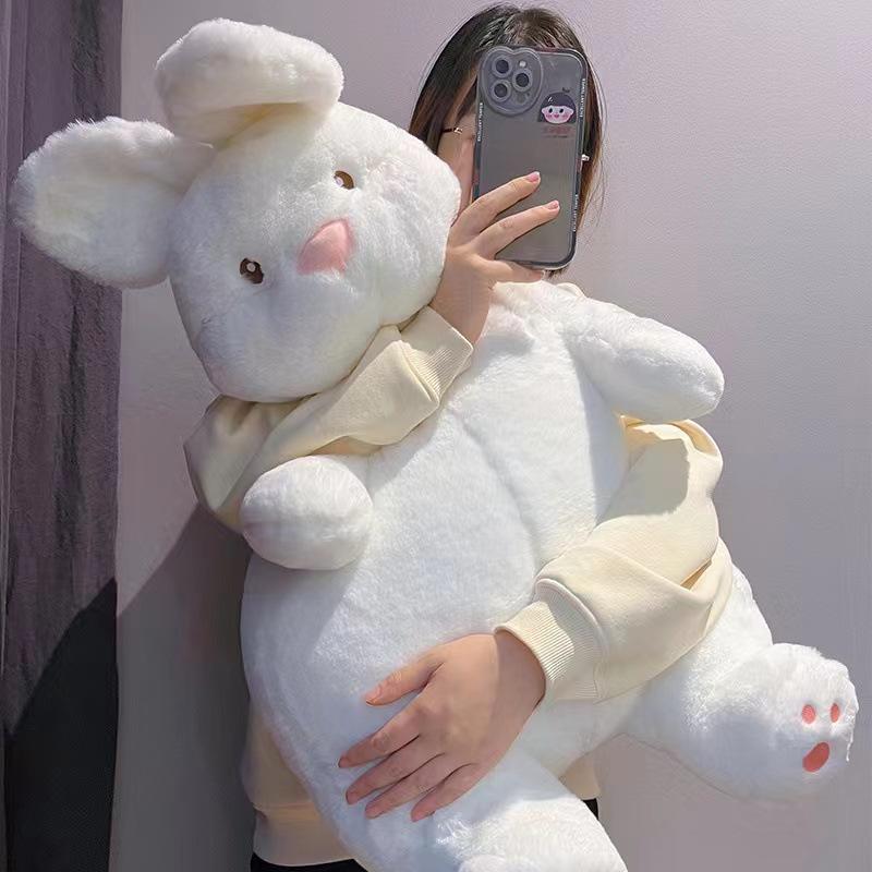 Big Lazy Rabbit Plush Dolls Soft Cute White Bunny Animal Toy Baby Sleep Pillows Kawaii Cushion Decor for Kids Girl Birthday Gift