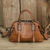 Johnature Retro Women's Bag Genuine Leather Large Capacity Handbag Soft Cowhide Versatile Shoulder Bag
