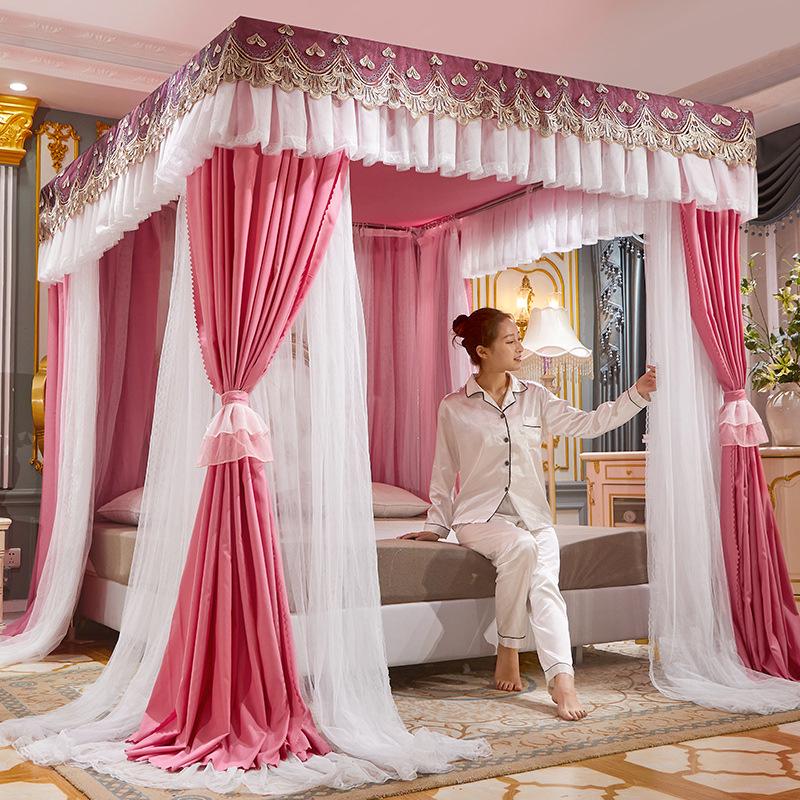 2024 Floor-Standing Double-Layer Palace Style Blackout Princess Mosquito Net with Three Doors