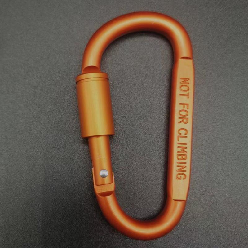Outdoor Aluminum D Shape Locking Carabiner Keychain Backpack Clip Rope Hook for Camping Hiking Gear Accessories