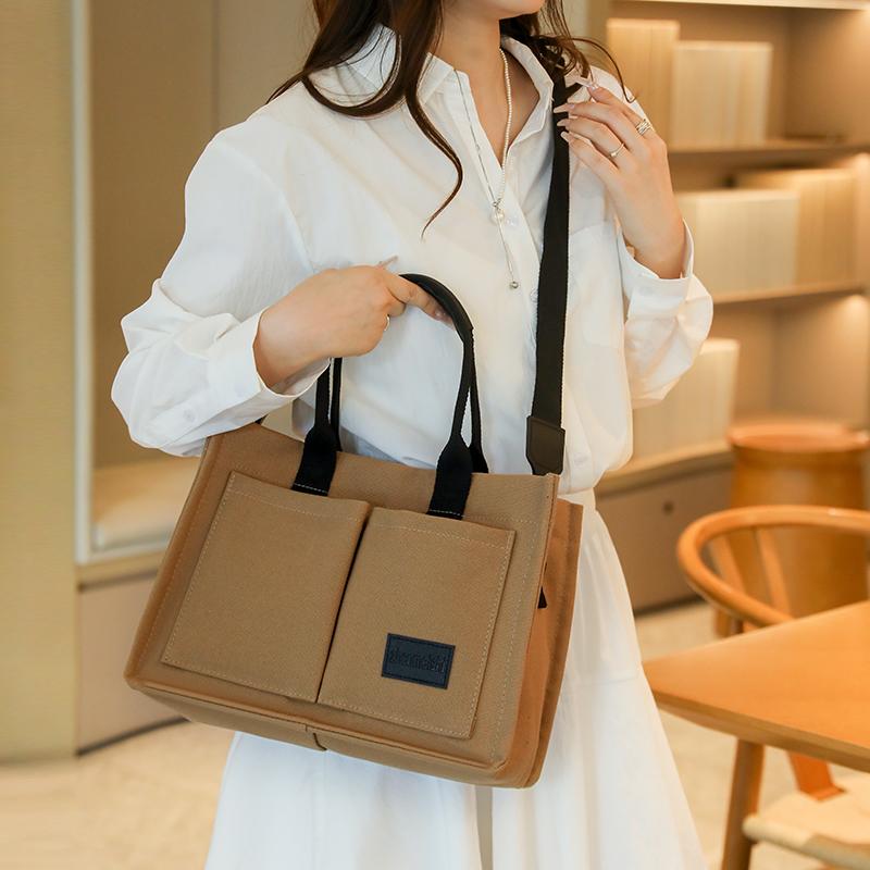 Canvas-Tasche Damen Große Kapazität Mehrfachtasche Umhängetasche Tragetasche