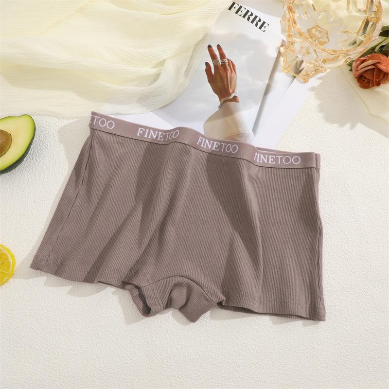 Women's Cotton Boyshorts Sports Boxer Underwear Female Sexy Striped Panties Letter Belt Safety Shorts Solid Breathable Lingerie