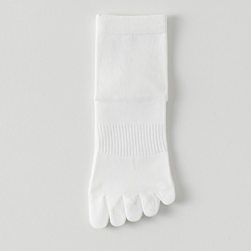 Five-Finger Socks Autumn Mid-Tube Socks Anti-Pilling, Boneless And Non-Bone-Absorbing Feet Sweat-Absorbing Cotton Tabi Socks Solid Color Sports Socks