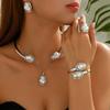 5pcs/set Punk Style Pearl Necklace Set Imitation Pearl Choker Necklace Set  Women Jewelry