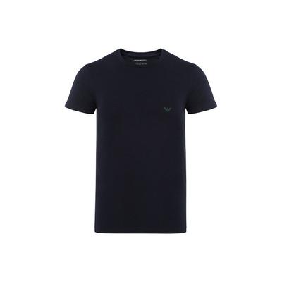 Solid Logo Pattern Round Neck Short Sleeve T-Shirt Men Tops Dark-Blue 1110358-A7250-0135