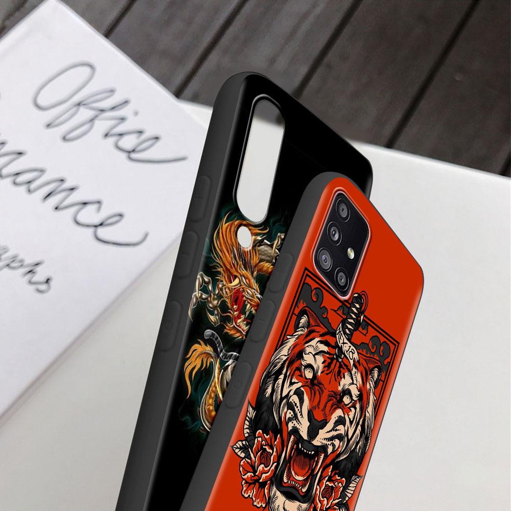 Fall Für Samsung Galaxy A52 A12 A32 A51 A21s A71 A13 A53 A22 A31 A72 A03 A02s A41 Schwarz Telefon Shell Tiger Tier