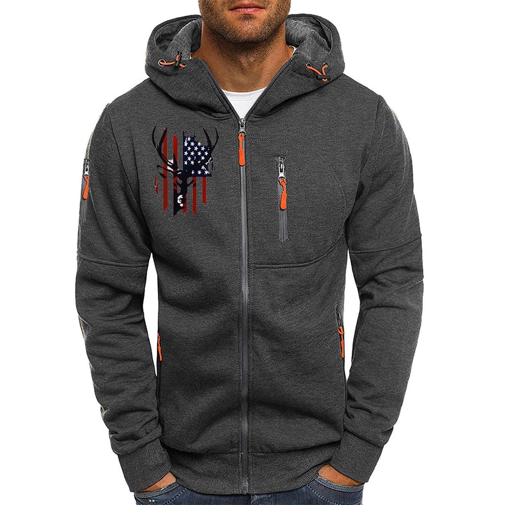 Herren Übergroßer Herbst/Winter Sport Fitness Reißverschluss Hoodie Strickjacke