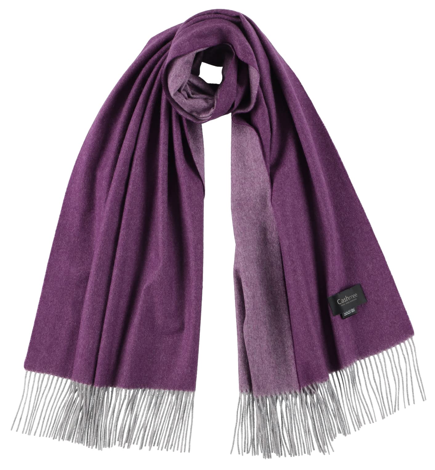 

Cashmee rv60 Premium Quality Cashmere Reversible Unisex x Light Gray 100% Stole, Large, Fomalhaut, (Purple (D6627))