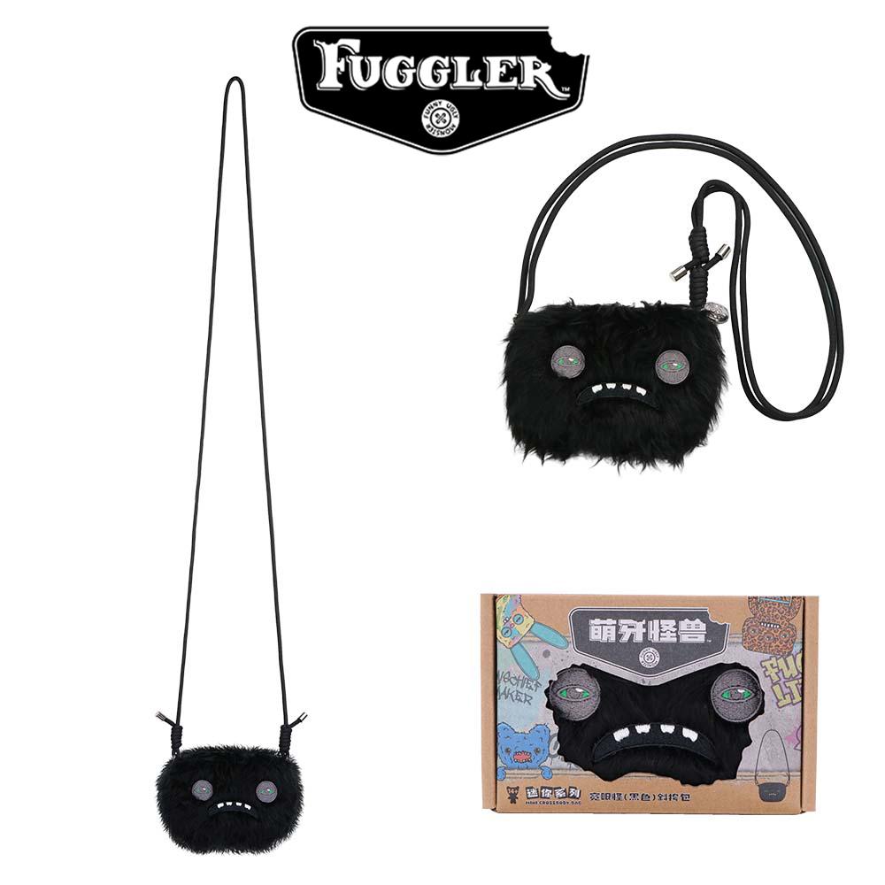 Market-6 Lelijke Tanden Monster Pluche Speelgoed Grote Ogen Vreemde Knaap Crossbody Tas Monster Mini Schoudertas GILLEN Pluche Portemonnee Cadeaus black