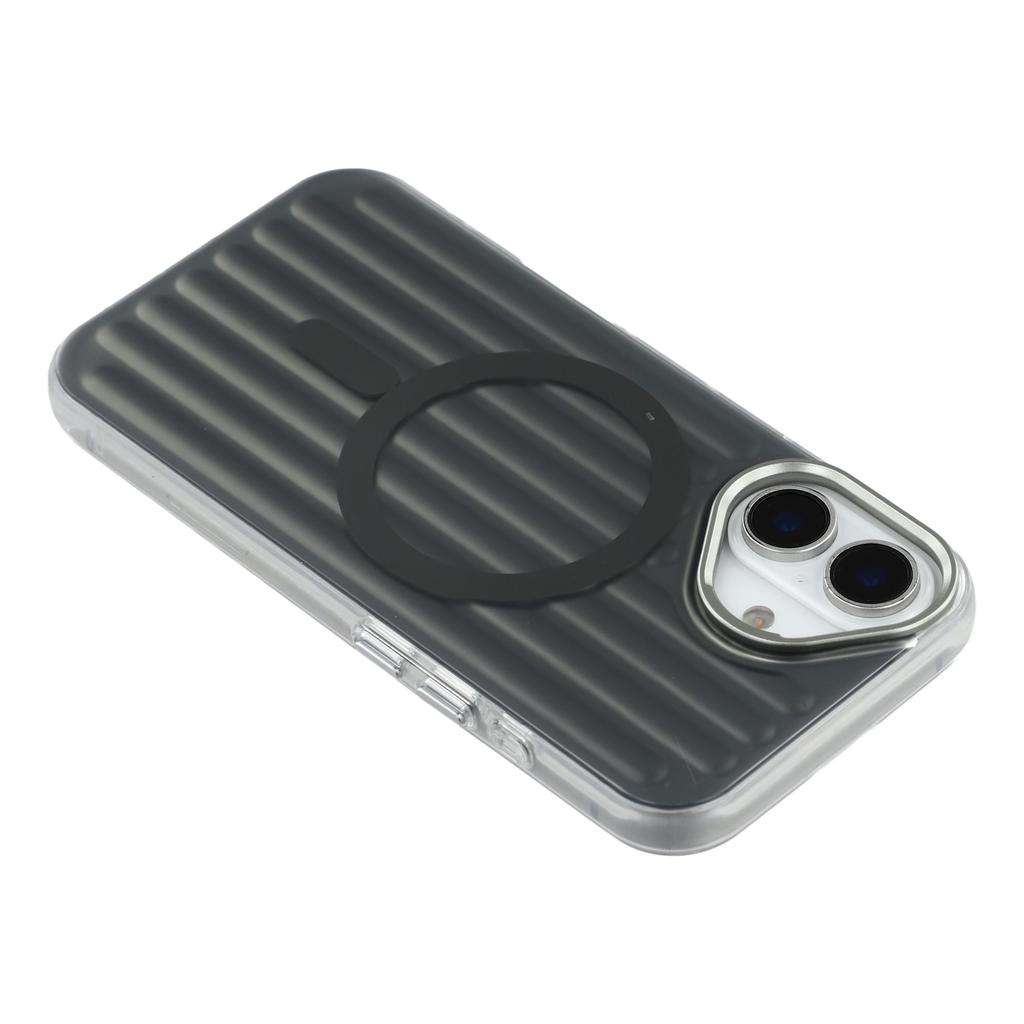 For iPhone 16 Case Compatible with MagSafe Luggage Texture IMD TPU Phone Back Cover