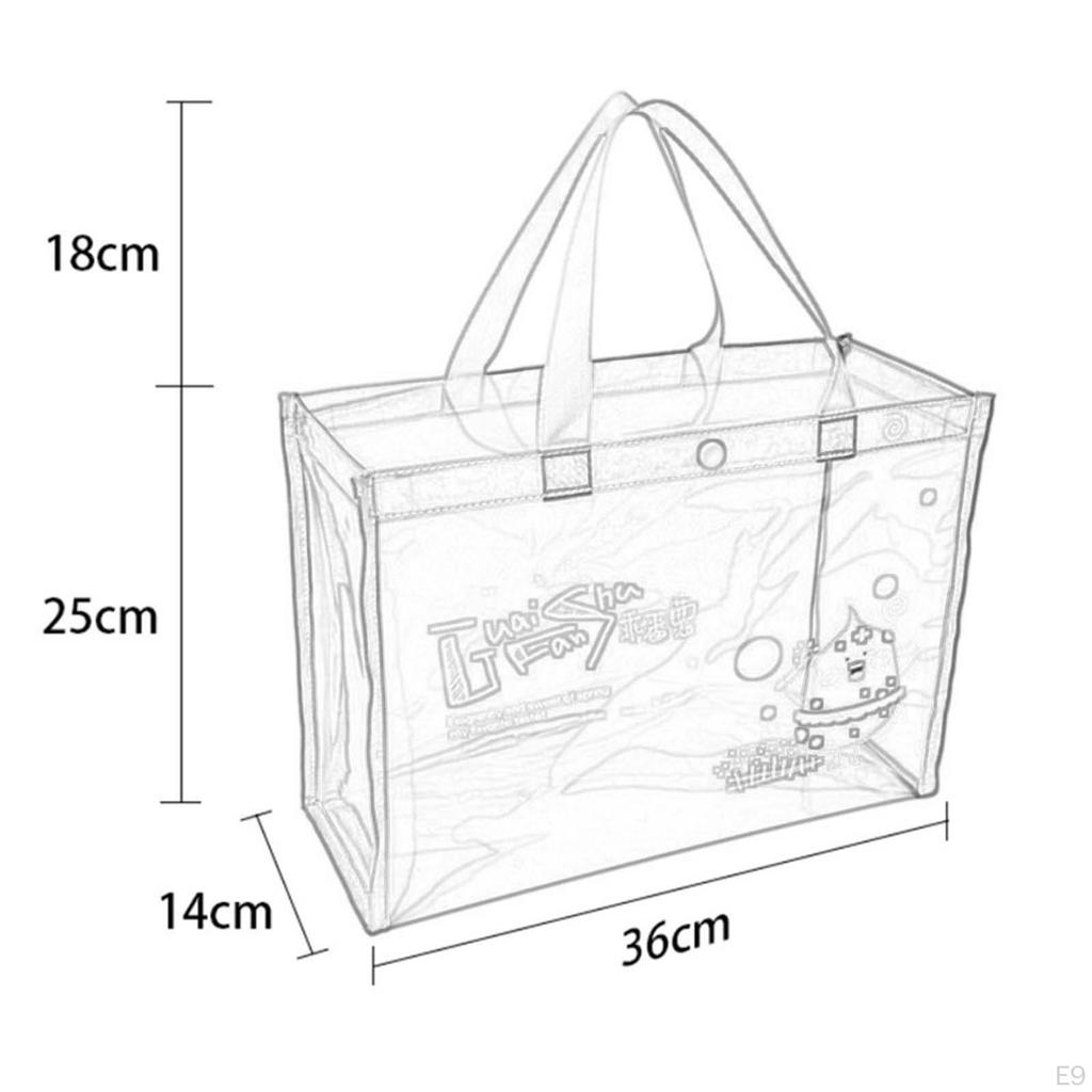 Beach Tote Bag, Clear Waterproof Bag Lightweight Travel Duffle Sand Toys Organizer for Boating
