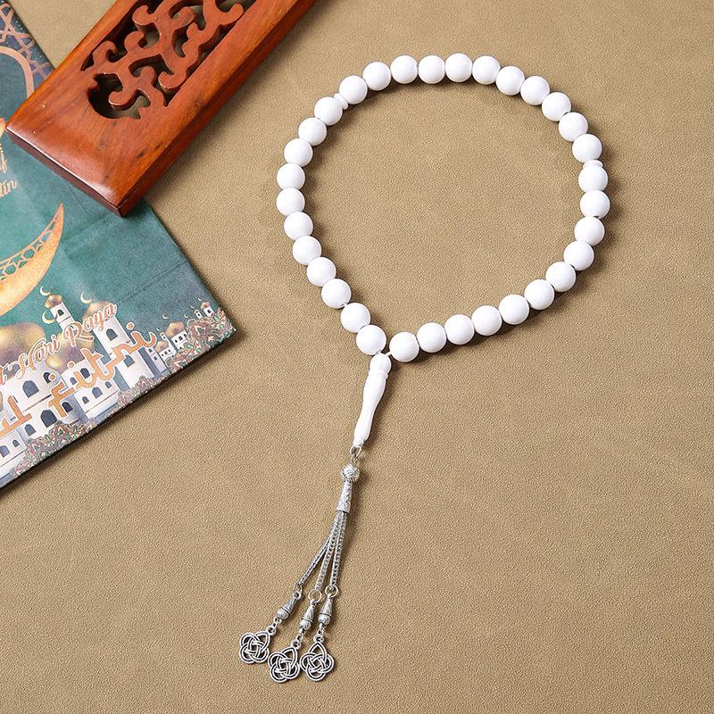 33-Bead Tassel Alloy End Rosary Tasbih Prayer Beads for Muslims