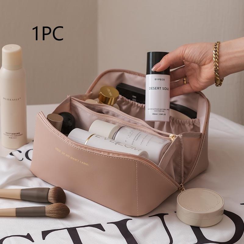Portable Large Capacity PU Cosmetic Bags Make Up Brushes Storage Bathroom Washbag Toiletry Makeup Kit Organizers