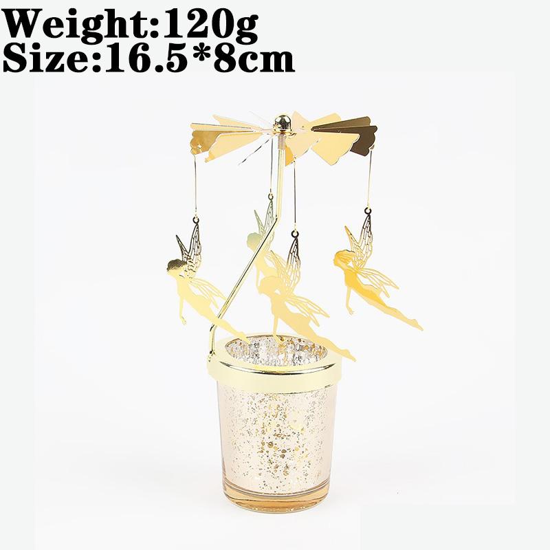 Love Wedding Candle Holders Snowflake Deer Fairy Rotating Candlestick Metal Tray Romantic Home Decoration Christmas Ornament