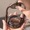 Retro Desk Clock Silent Small Compass Base Table Clock Unique Aesthetic Watch Home Desktop Decorative Clocks Interior Ornaments
