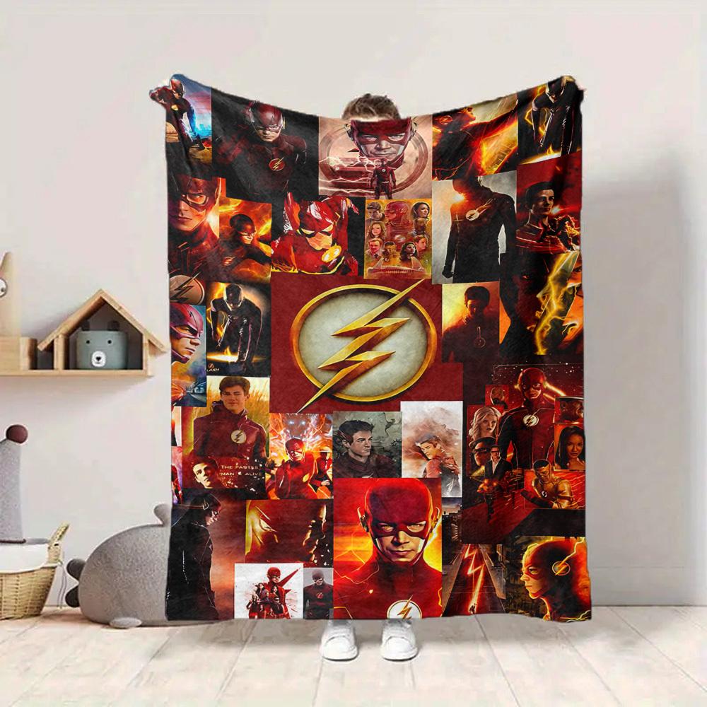 1pc Flash Speedster Flannel Throw Blanket Lightweight Soft Warm All Season Blanket for Sofa, Bed, Travel, Camping L1024214