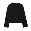 Women Fashion With Pockets Black Single Breasted Bomber Jackets Vintage O-Neck Long Sleeves Female Chic Lady Outfits