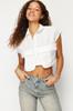 Women's Fashion Shirt Shirt Collar Sleeveless Red Pleated Fitted Waist-Fitting Woven Shirt