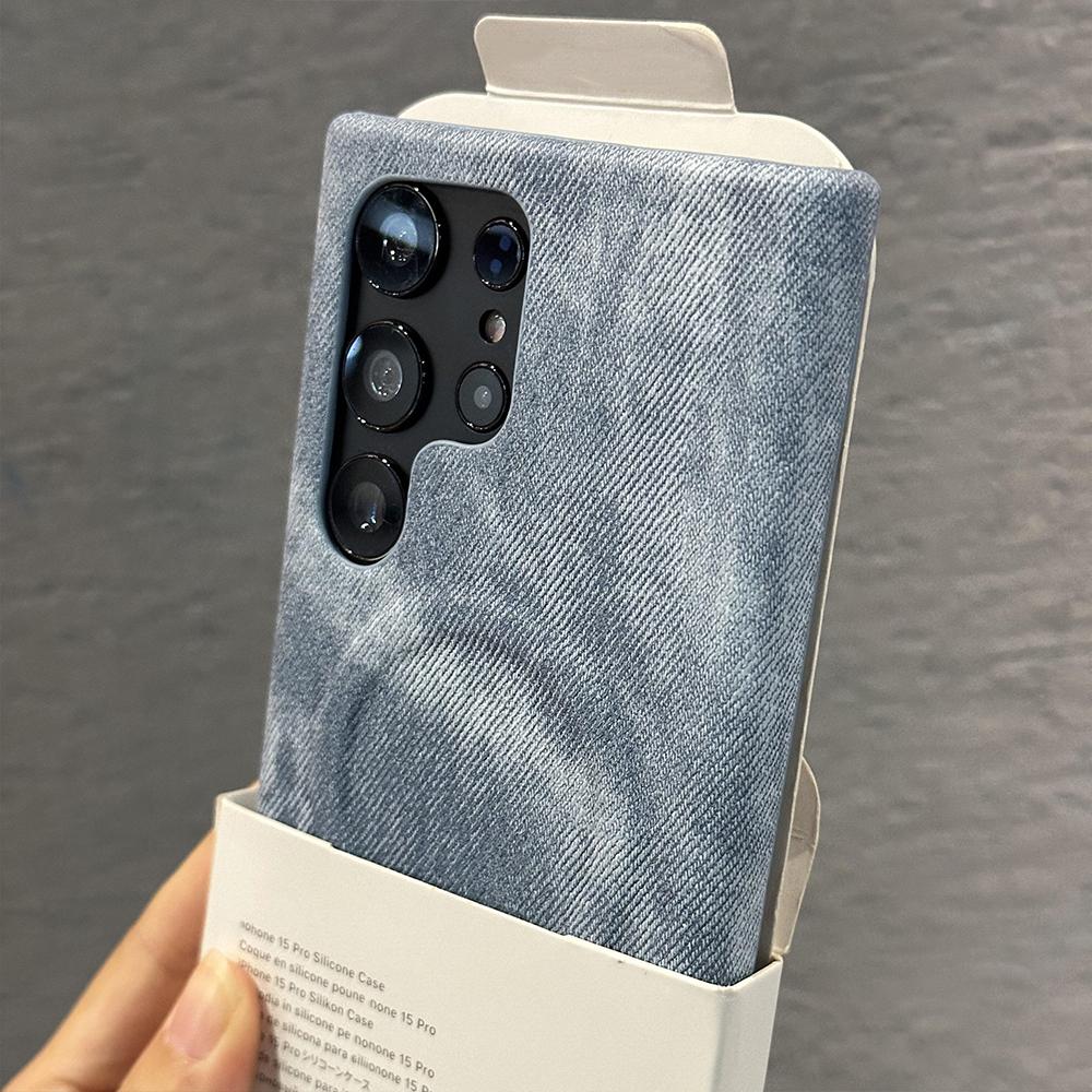 For Denim Jeans Hard PC Phone Case For Samsung Galaxy S26 S2 S24 S23 Ultra Magnetic Shockproof Frameless Cooling Cover