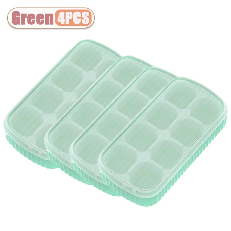 1-4PCS Food Grade Silicone Ice Cube Tray Lid Popsicle Maker Mold Food Freezer Storage Easy Release Soft Ice Tray for Kitchen