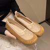 Retro single shoes soft sole new summer grandma pedal shallow mouth lazy Doudou flat bottom comfortable mesh women's shoes