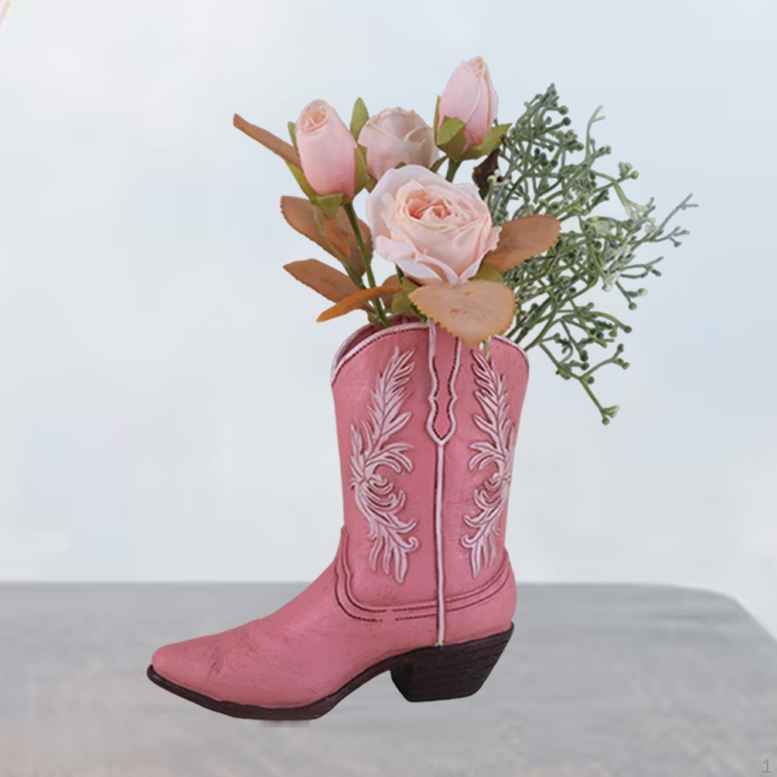 

Boot-Shaped Resin Vase for Floral Displays Home Accent Table Centerpiece