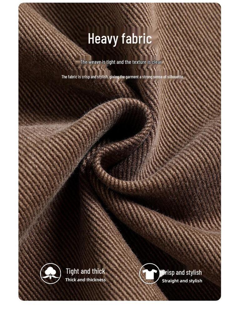 Xintang Men's Retro Washed Multi-Pocket Workwear Jacket with Turn-Down Collar