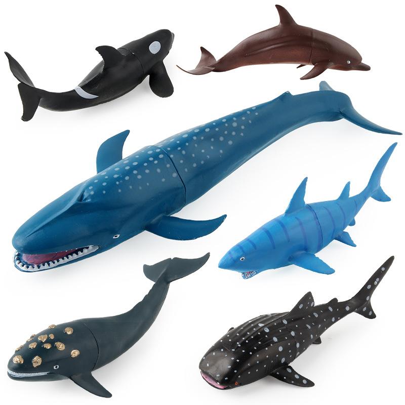 Simulation Of Marine Life Model Set Toys, Whales, Sharks, Blue Whales, Ornament Dolls, Model Underwater Animals