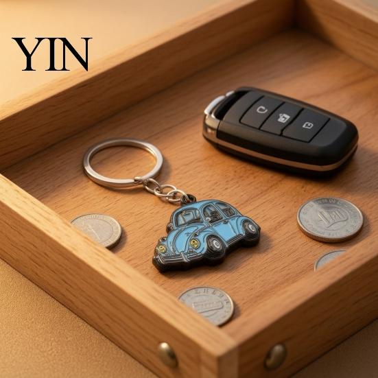 Vintage Vehicle Key Holder Enamel Retro Beetle Car Keychain, Ring Holder, Decorative Anti-oxidation Keychain Accessories for Handbags Backpacks,