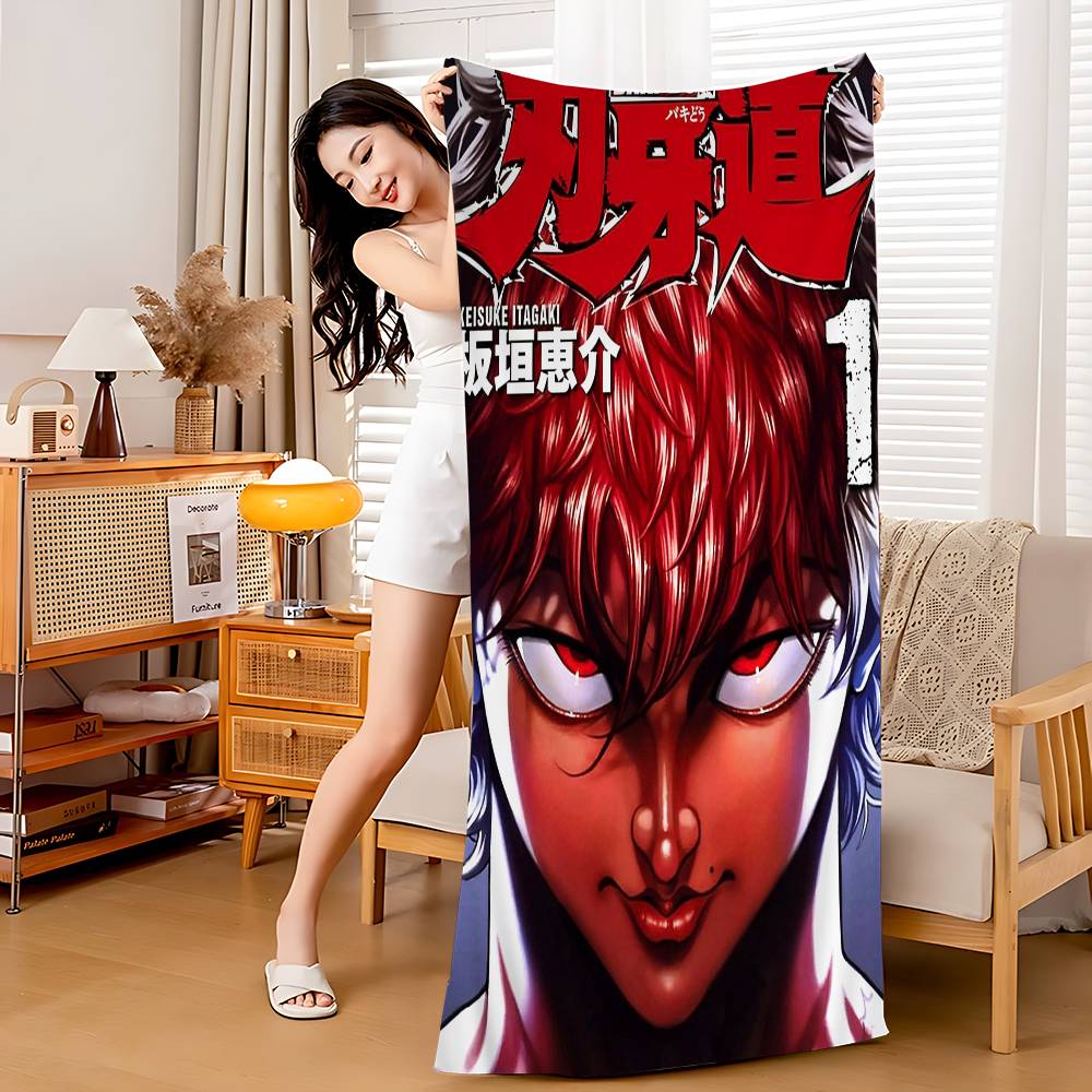 

Anime Baki Hanma Microfiber Beach Towel Absorbent Quick Dry Soft Yoga Swimming Resort Mountain Climbing Towel W40*H60(CM)