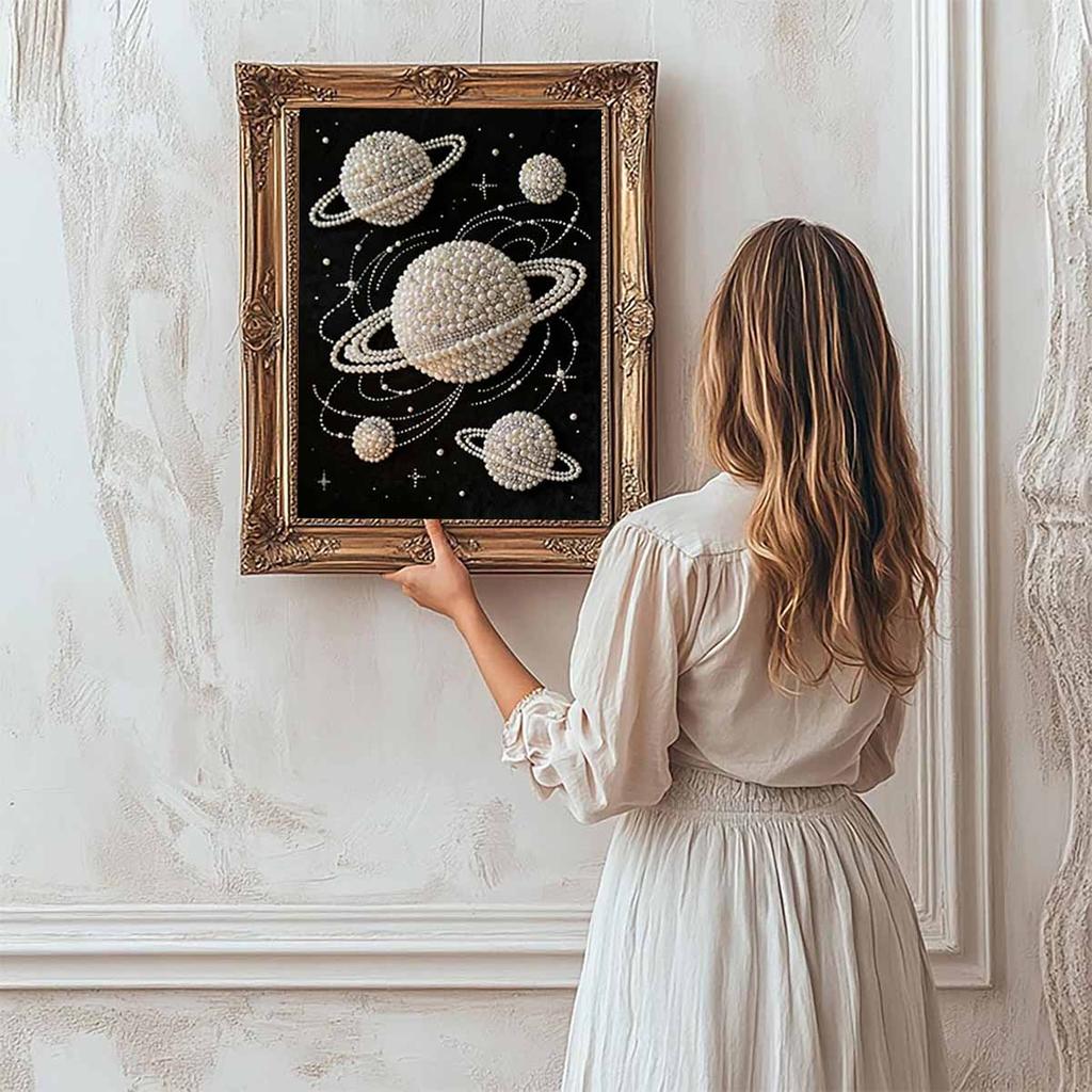 Pearl Planet DIY Diamond Art Kits 15.7x19.6inch Gem Art Diamond Painting Kits Without Frame for Adults Gift Idea Home Wall Decor